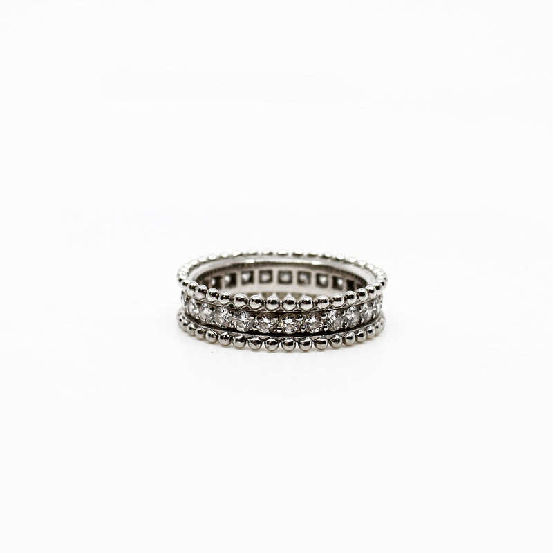 Perlée diamonds ring, 1 row in 18k wg
