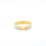 thumbnail clic h bangle white pm size ghw - L'UXE LINK