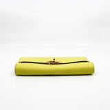thumbnail kelly long wallet goat 9r yellow ghw - L'UXE LINK