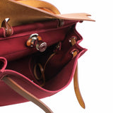 thumbnail herbag bag 31 in fabric winered mix brown phw X stamp - L'UXE LINK