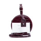 thumbnail Boite Chapeau crocodile skin in burgundy color phw - L'UXE LINK
