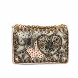 thumbnail j'a chain shoulder bag medium green red beads in pink ghw - L'UXE LINK