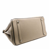 thumbnail birkin 35 deep beigt with grey handle phw P Stamp - L'UXE LINK