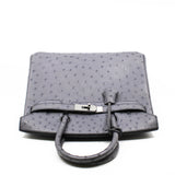 thumbnail birkin 30 grey ostrich PHW x stamp - L'UXE LINK
