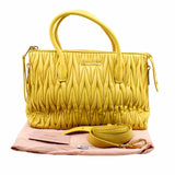thumbnail tote lambskin yellow with strap ghw - L'UXE LINK