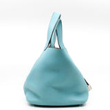 thumbnail picotin 22 tc leather blue phw T stamp - L'UXE LINK