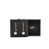 thumbnail H circle coin pandent earring 18k silver - L'UXE LINK