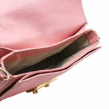 thumbnail Push Lock Flap Top Handle Bag Madras Leather Pink GHW - L'UXE LINK