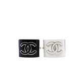 thumbnail ceramic bangle in black/white ghw - L'UXE LINK