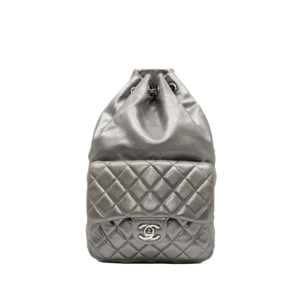 small backpack in leather silver phw seri 21