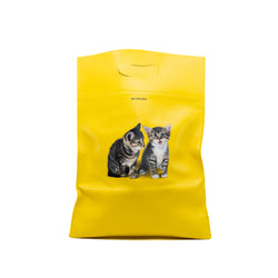 cat shopping tote in leather yellow