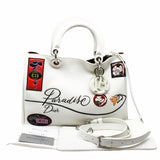 thumbnail diorissimo tote medium white black letter flower phw - L'UXE LINK