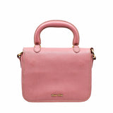 thumbnail Push Lock Flap Top Handle Bag Madras Leather Pink GHW - L'UXE LINK