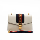 thumbnail slyvie medium shoulder bag in white ghw(without leather strap) - L'UXE LINK