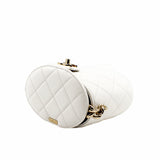 thumbnail tote chain bag white lamb skin ghw seri29 - L'UXE LINK