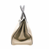 thumbnail birkin 35 deep beigt with grey handle phw P Stamp - L'UXE LINK