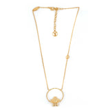 thumbnail circle vivian pandent necklace in ghw - L'UXE LINK
