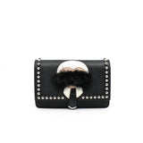 thumbnail clutch with chain black phw beans black fur - L'UXE LINK