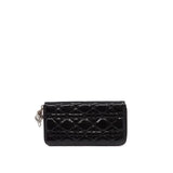 thumbnail lady long zip wallet in patent black phw #2010 - L'UXE LINK