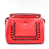 thumbnail Fendi Off RED Leather Dotcom Top Handle Bag - L'UXE LINK