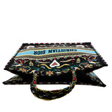 thumbnail large boot tote with heart embroidary in fabric black/white - L'UXE LINK