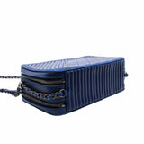 thumbnail camera bag lamb skin with chain navy seri 20 - L'UXE LINK