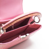 thumbnail capucines pm crocodile pink - L'UXE LINK