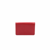 thumbnail card holder leather saffiano red ghw - L'UXE LINK
