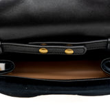 thumbnail mini Broadway Pearly Bee Shoulder Bag Crystal Embellished Velvet black - L'UXE LINK