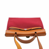 thumbnail herbag bag 31 in fabric winered mix brown phw X stamp - L'UXE LINK