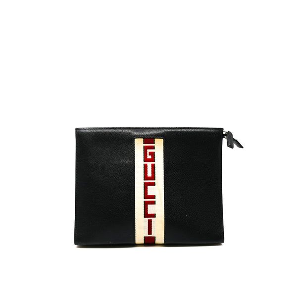 man clutch with gucci leather in leather black