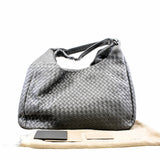 thumbnail Nappa Intrecciato Hobo Bag Large Lambskin Grey - L'UXE LINK