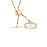thumbnail pendent ca contour simple 18k rg with dimaonds rrp8790 - L'UXE LINK
