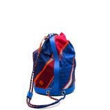 thumbnail backpack bucket fabric blue pink Q STAMP - L'UXE LINK