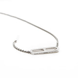 thumbnail ever chaine d'ancre diamond necklace in 18k wg 0.37CT - L'UXE LINK
