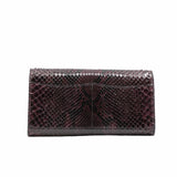 thumbnail Rossmore Mm Purple Python Skin Leather Clutch ghw - L'UXE LINK
