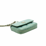 thumbnail glitting blue card holder with chain pearl phw - L'UXE LINK