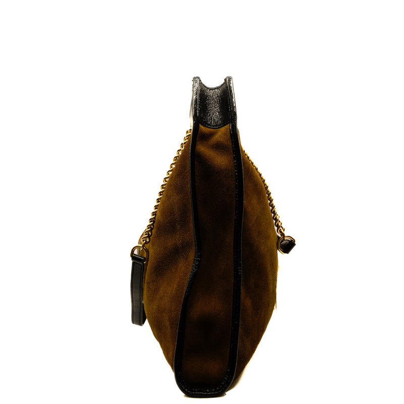 tiger tote in suede brown/leather black ghw