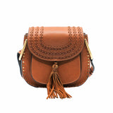 thumbnail hudson shoulder bag small brown ghw - L'UXE LINK