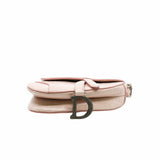 thumbnail SADDLE BAG MINI CROCODILE pink WITH BLACK CRYSTAL hardware - L'UXE LINK
