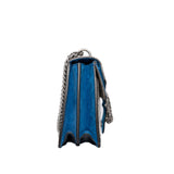 thumbnail dionysus medium blooms in double G /bright blue suede ruthenium - L'UXE LINK