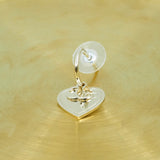 thumbnail heart pandent earring in light ghw - L'UXE LINK