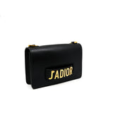 thumbnail medium j'a dior chain bag in leather black ghw - L'UXE LINK