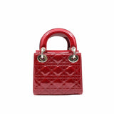 thumbnail lady dior mini red patent phw - L'UXE LINK