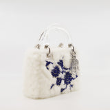 thumbnail lady mini white fur with blue crystal PHW - L'UXE LINK