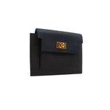 thumbnail P monnaie kelly Pocket In Epsom Black/blue indigo /blue Frida Y stamp - L'UXE LINK