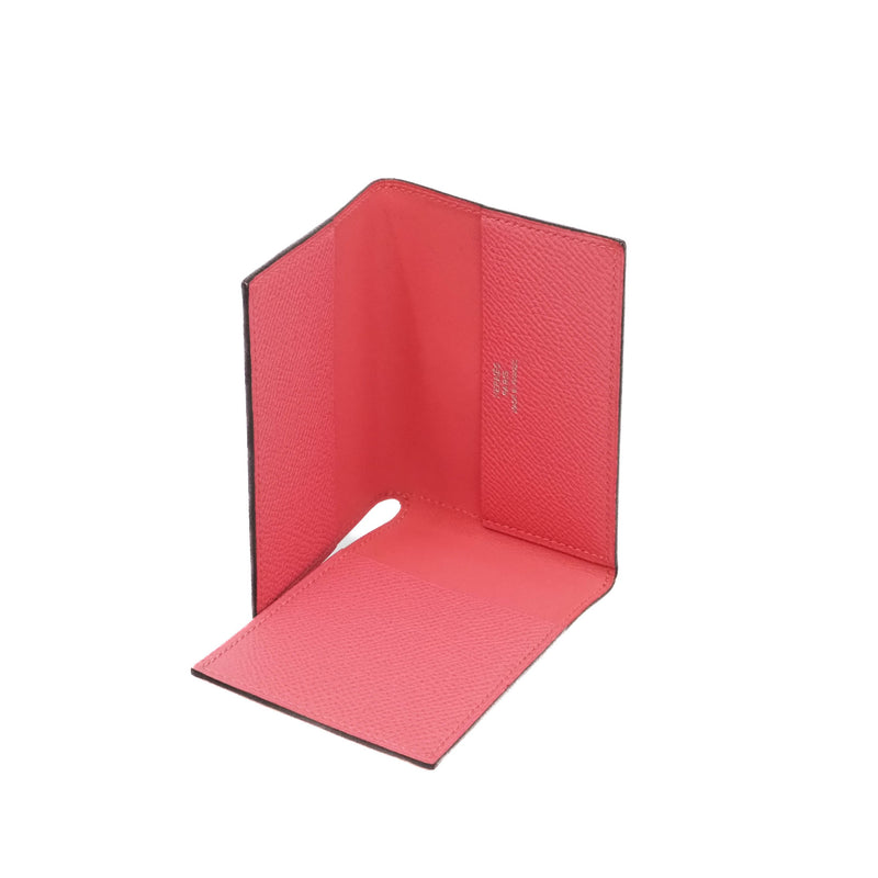 card holder in epsom pink