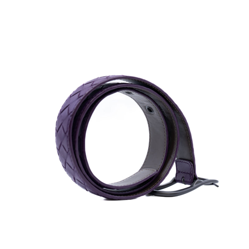 lady classic belt in leather purple ruthenium hw #80