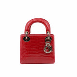 thumbnail dior lady mini crocodile orange red phw - L'UXE LINK