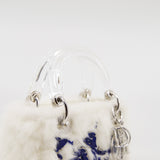 thumbnail lady mini white fur with blue crystal PHW - L'UXE LINK